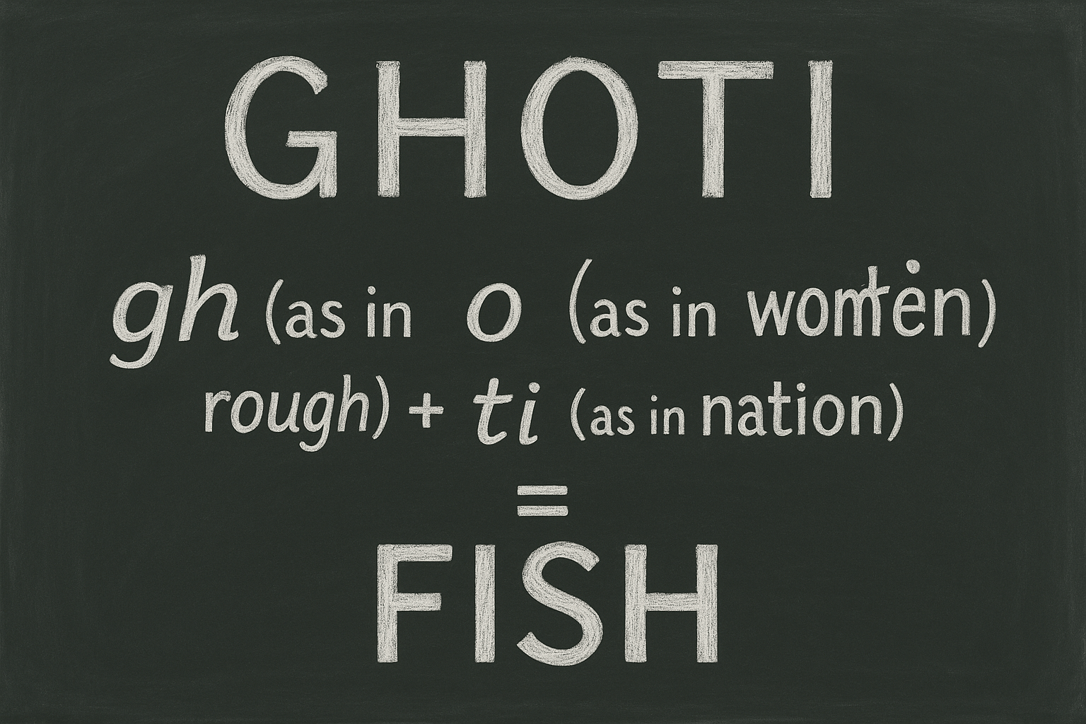 The Logic of Illogical Spelling: Ghoti = Fish?