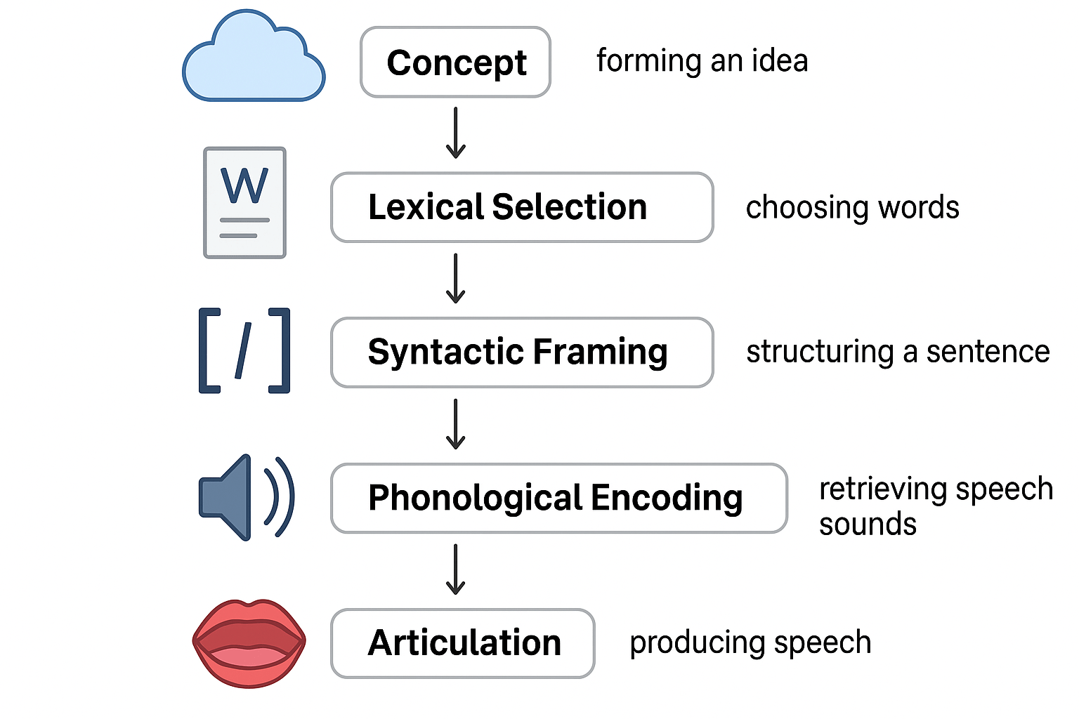 Levelt’s Model: From Thought to Speech